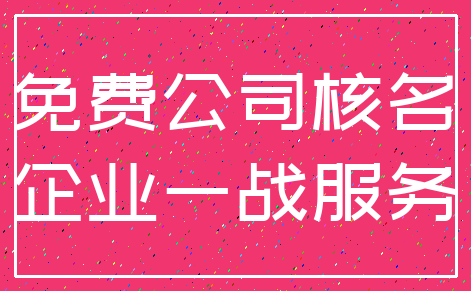 免费公司核名_企业一战服务