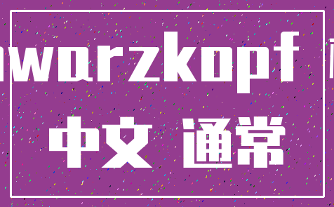 Schwarzkopf 标签_中文 通常